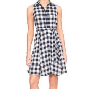 Banana Republic Belted Gingham Dress